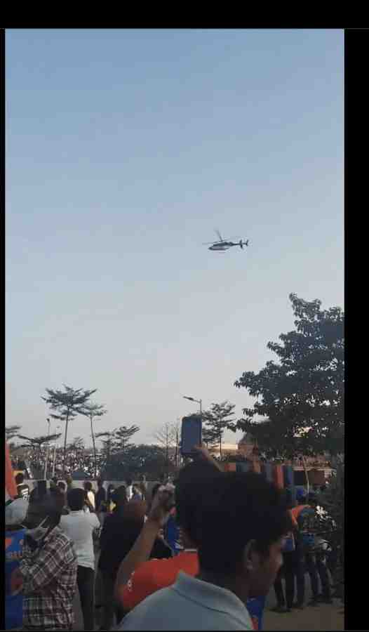 VVIP landed his chopper just near the MCA stadium