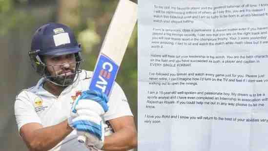 Rohit Sharma recieves an heartfelt message