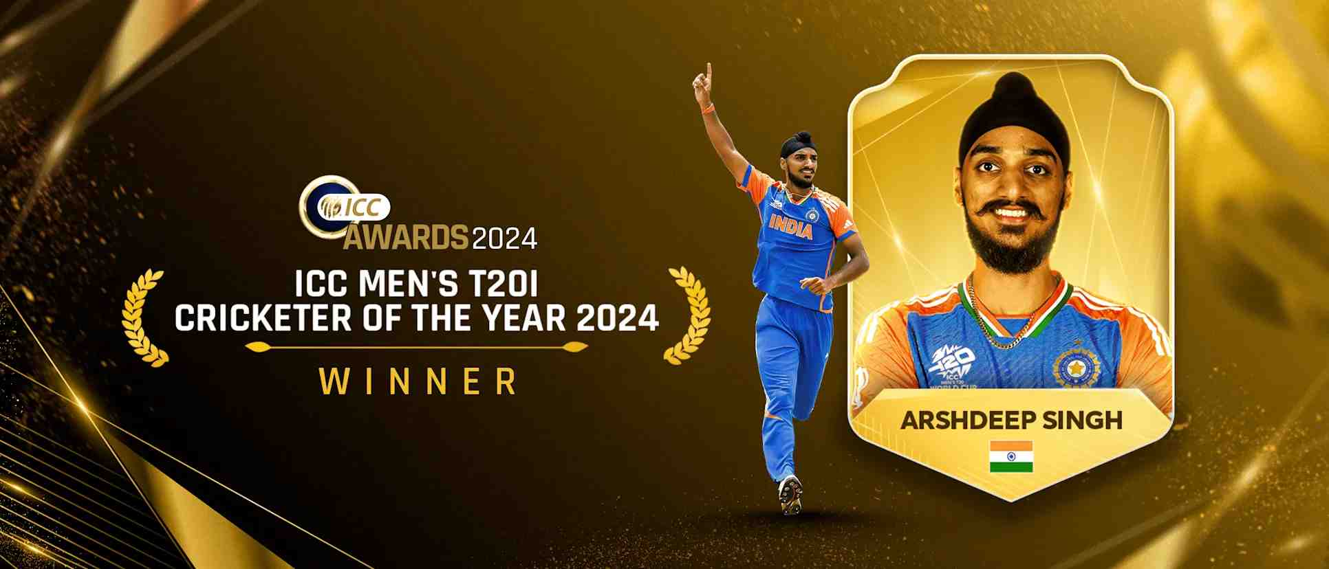 Arshdeep Singh Named ICC Men's T20I Cricketer of the Year 2024