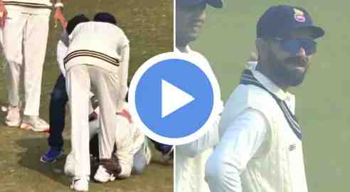 Fan Enters Field, Touches Virat Kohli’s Feet During Ranji Trophy Match