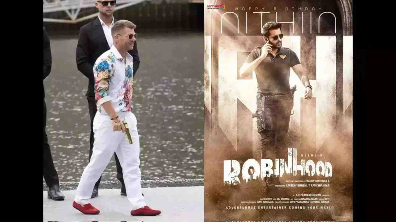 Australian cricketer David Warner is making his Tollywood debut with a cameo in Robinhood, starring Nithiin and Sreeleela. Producer Ravi Shankar confirms the exciting news.