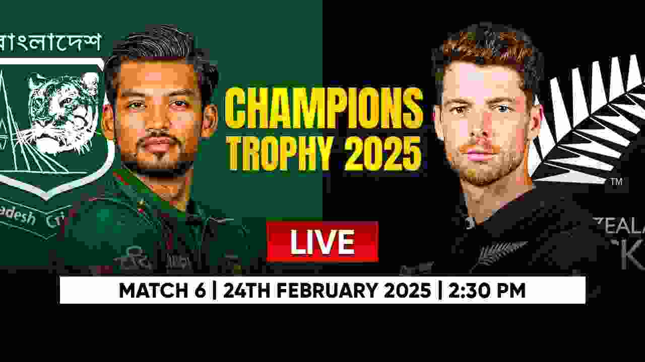 Bangladesh vs New Zealand, 6th Match, Group A : Live Score and Commentary