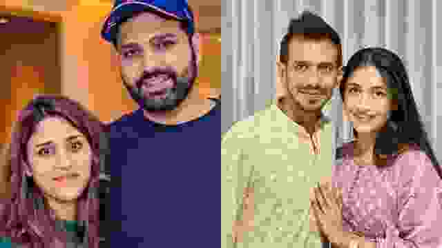 Ritika Sajdeh, Rohit Sharma, Dhanashree Verma and  Yuzvendra Chahal