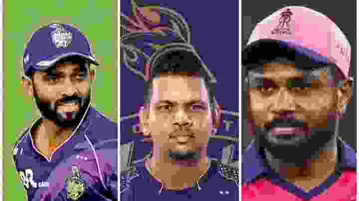 Ajinka Rahane, Sunil Narine and  Sanju Samson 