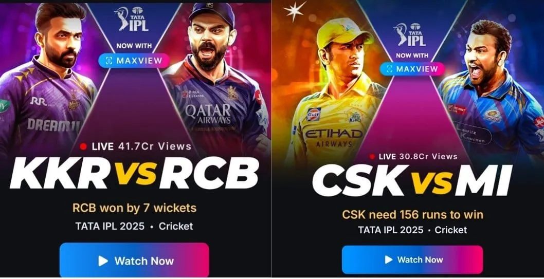 KKR vs. RCB draws more attention than CSK vs. MI