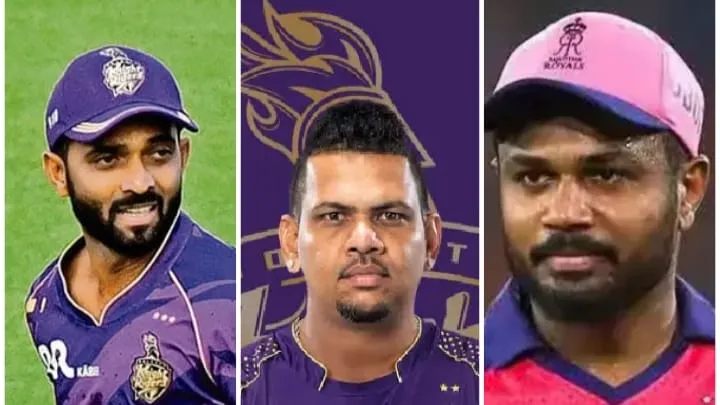 Ajinka Rahane, Sunil Narine and  Sanju Samson 